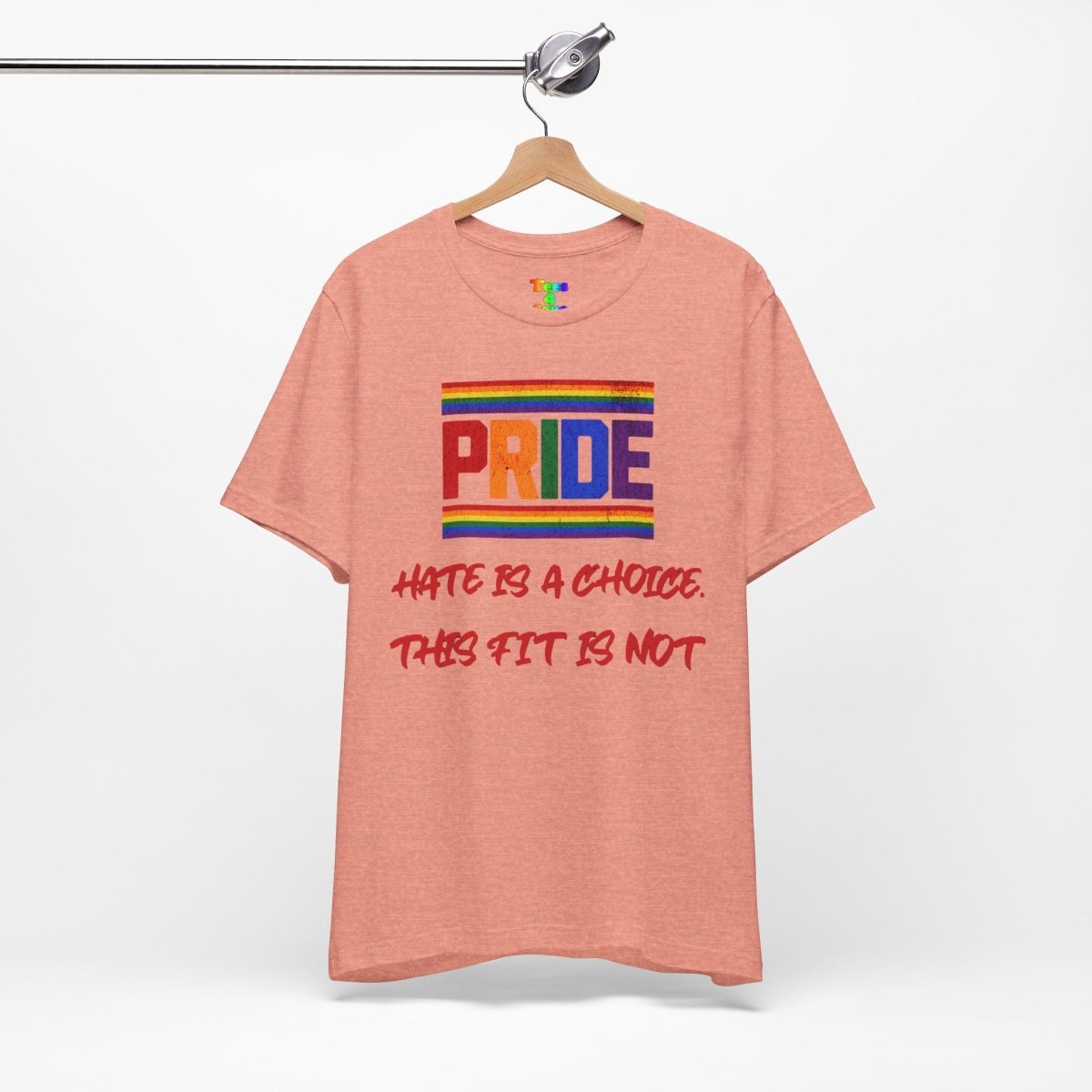 Pride Message Tee - "Hate is a Choice, This Fit Is Not" - Tees4Gays