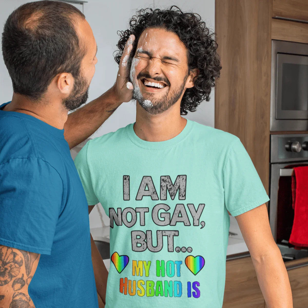 Prideful Short Sleeve Tee - I AM NOT GAY BUT MY HOT HUSBAND IS, LGBTQ T-Shirt, Equality Shirt, Pride Apparel, Gift for Husband - Tees4Gays