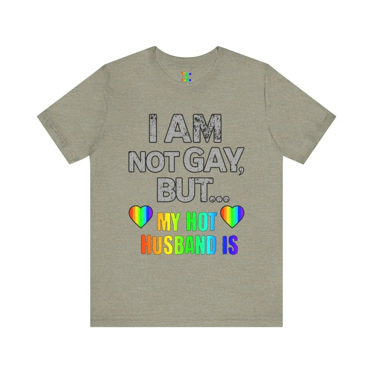 Prideful Short Sleeve Tee - I AM NOT GAY BUT MY HOT HUSBAND IS, LGBTQ T-Shirt, Equality Shirt, Pride Apparel, Gift for Husband - Tees4Gays