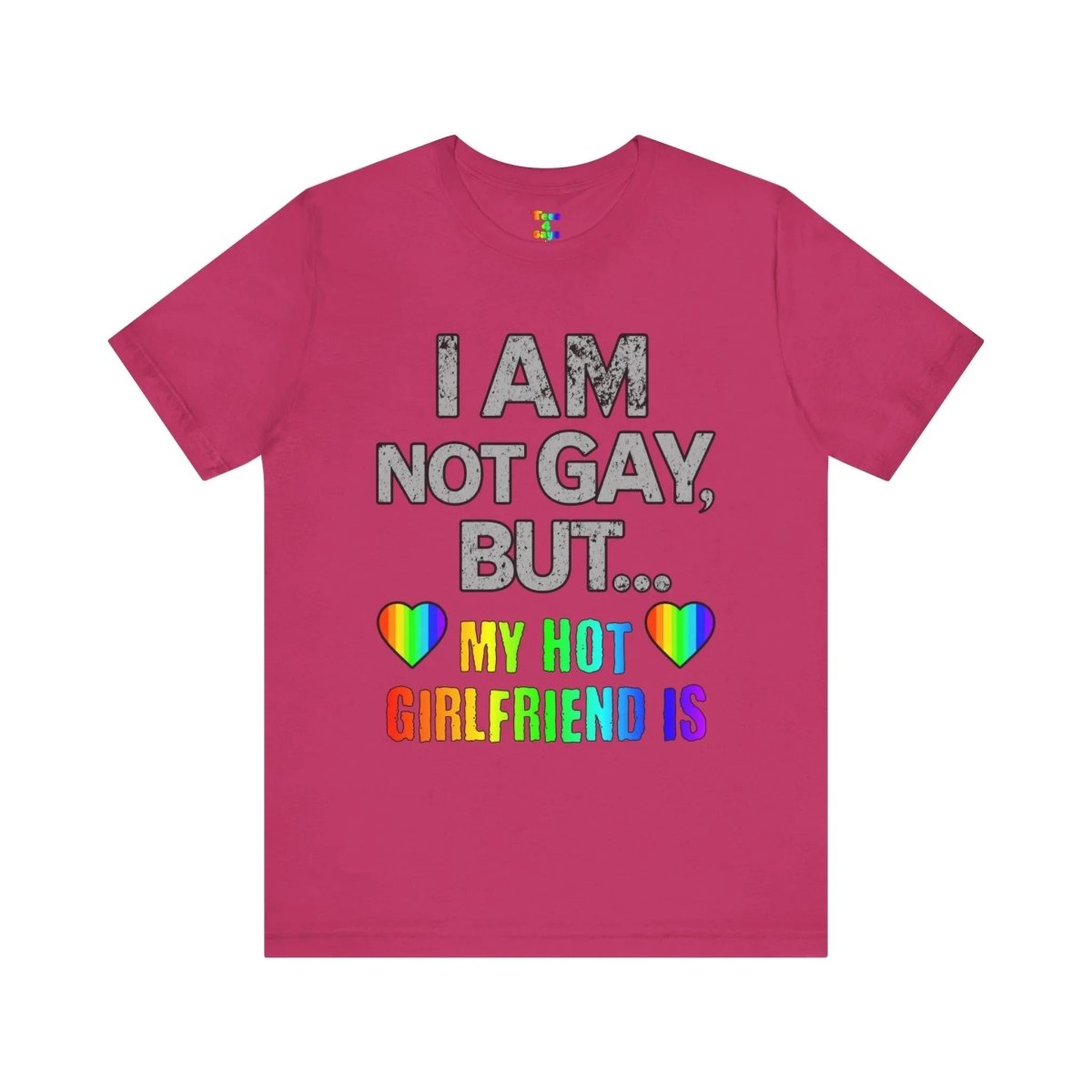 Sassy LGBTQ T-Shirt “I’m Not Gay, But My Hot Girlfriend Is” Tee - Tees4Gays