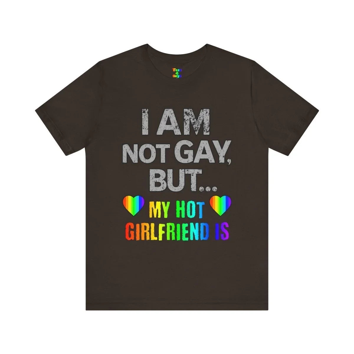 Sassy LGBTQ T-Shirt “I’m Not Gay, But My Hot Girlfriend Is” Tee - Tees4Gays